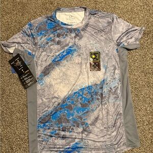 Realtree Men's Blue and Gray Camo Tee